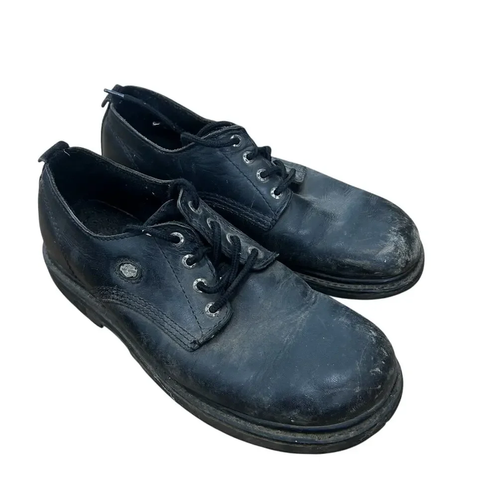 Harley Davidson Black Leather Sneaker Boots Sz 9.5